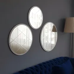 3'lü Set Paxlava Naxışlı Yuvarlaq Güzgü 60cm/50cm/40cm A800 - Neohome (1)
