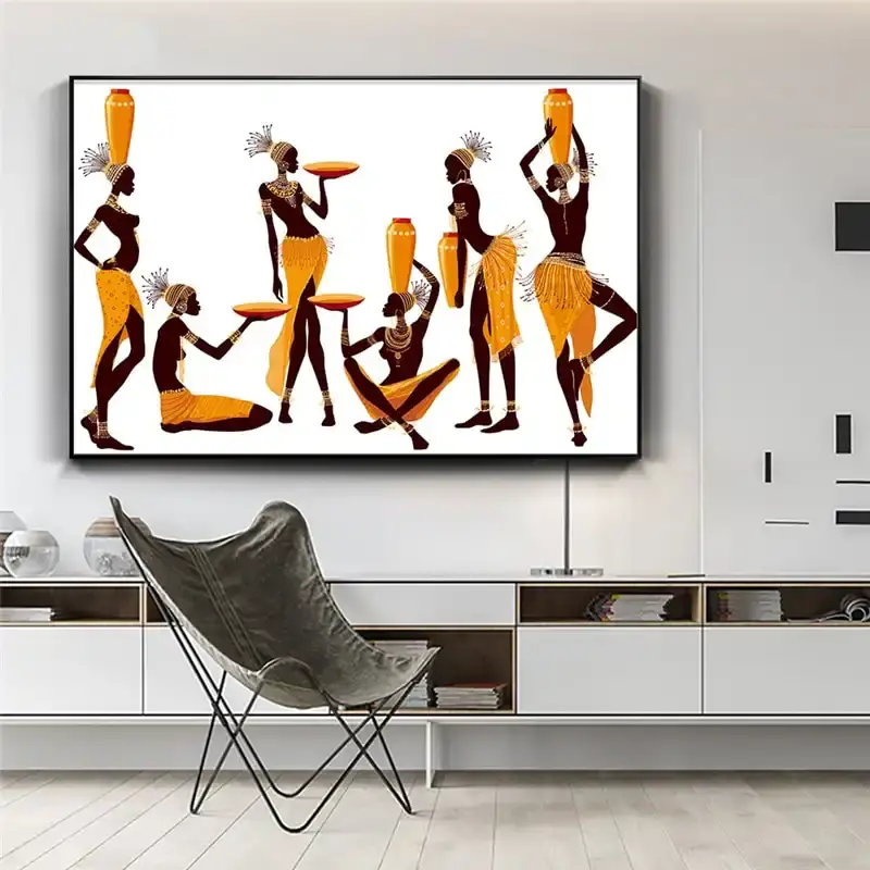 Abstract African Women Kətan Tablo TB1426 - 1