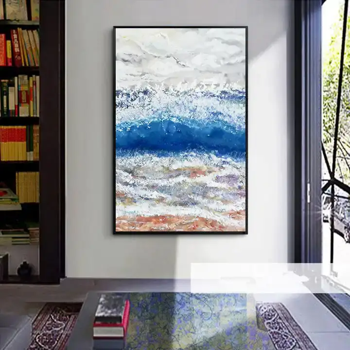 Abstract Blue Oil Painting Kətan Tablo TB1055 - 1