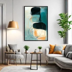 Abstract Blue oil Painting Kətan Tablo TB2148 - 1