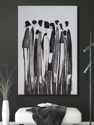 Abstract Human Body Kətan Tablo TB2078 - 2