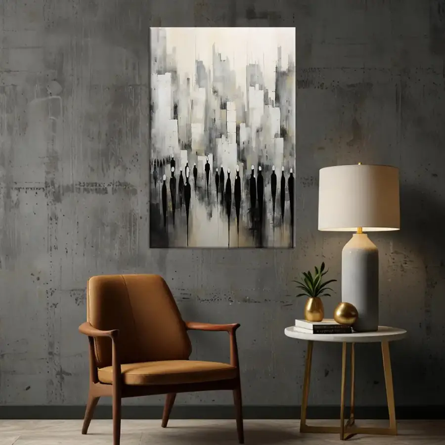 Abstract İnsanlar Kətan Tablo TB2077 - 3