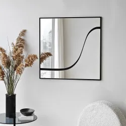 Abstract Kvadrat Güzgü No 2 - Qara - Neohome (1)