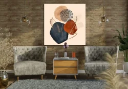 Abstract Minimalist Kvadrat Kətan Tablo TB2038 - 1