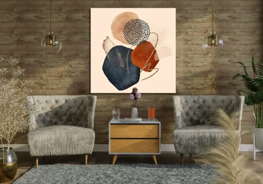 Abstract Minimalist Kvadrat Kətan Tablo TB2038 - 1