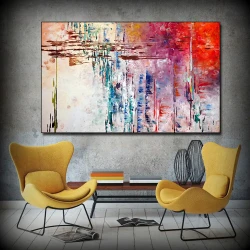 Abstract Painting Colorful Kətan Tablo TB1566 - 1