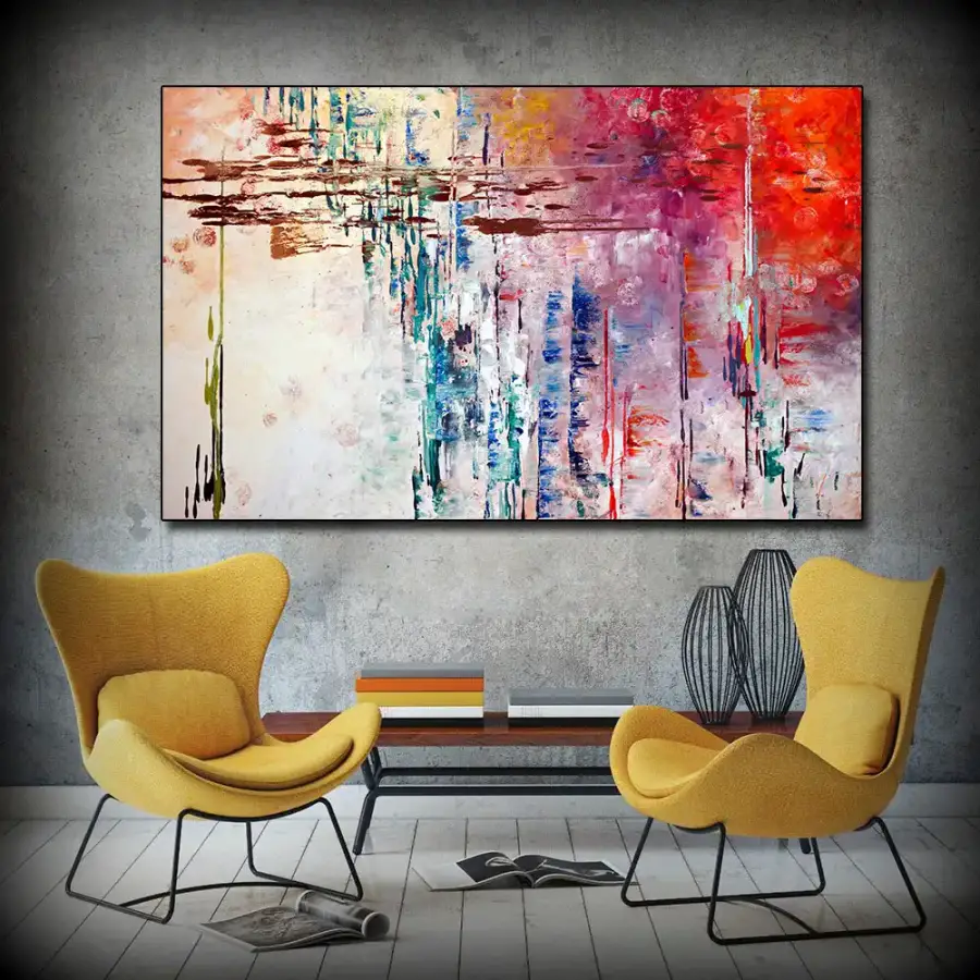 Abstract Painting Colorful Kətan Tablo TB1566 - 1