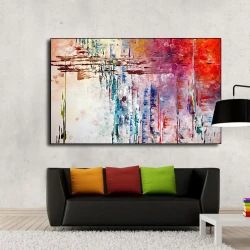 Abstract Painting Colorful Kətan Tablo TB1566 - 2