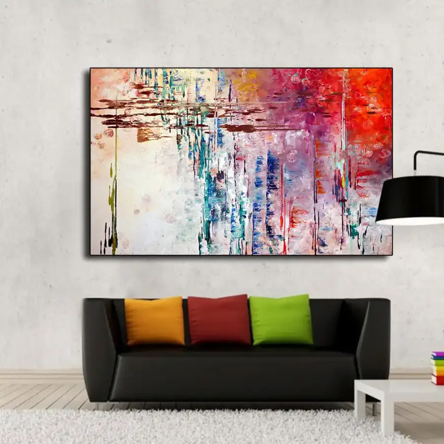 Abstract Painting Colorful Kətan Tablo TB1566 - 2