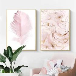 Abstract və Lələk 2'li Set Kətan Tablo TB1449 - 4