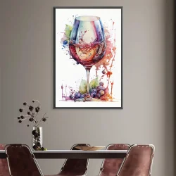 Abstract Wine Glass Kətan Tablo TB2143 - 1