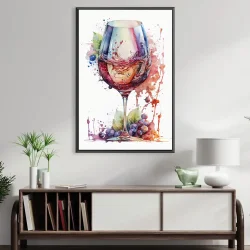Abstract Wine Glass Kətan Tablo TB2143 - 3
