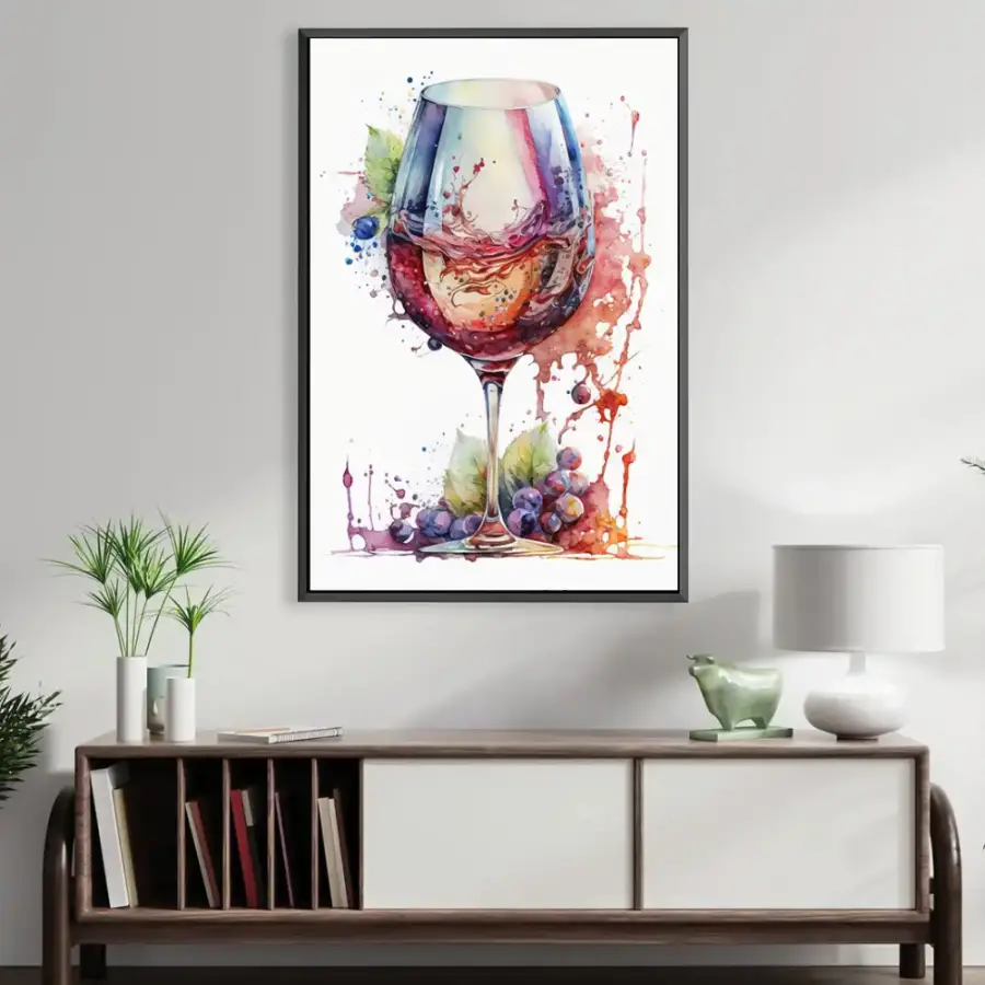 Abstract Wine Glass Kətan Tablo TB2143 - 3
