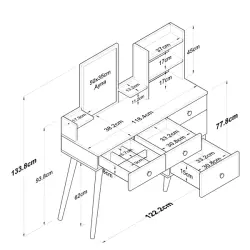 Albero Makiyaj Masası - Ağ - Ravilla (1)