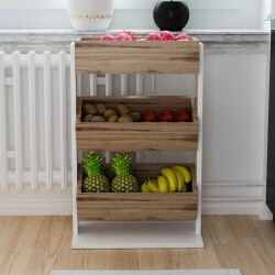 Alisa Çox Məqsədli Rəf - Ceviz/Ağ - Modev (1)