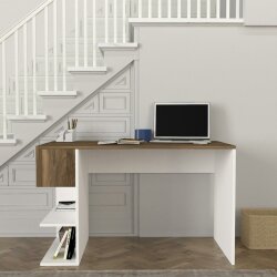 Alphonzo Çalışma Masası - Ağ/Cəviz - Decoroom Collection (1)