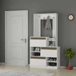 Alvina Asılqanlı Dəhliz Dolabı - Ağ/Meşə - 1