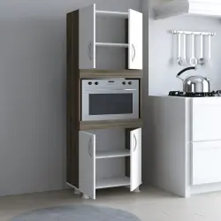 Alya Çox Məqsədli Dolab - Ağ/Cəviz - Arneto (1)