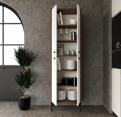 Amalfi Çox Məqsədli Dolab, Hamam Dolabı - Cəviz/Ağ - Venatto (1)