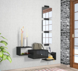 Amold Güzgülü Dəhliz Dolabı - Qara - Modev