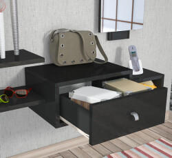 Amold Güzgülü Dəhliz Dolabı - Qara - Modev (1)