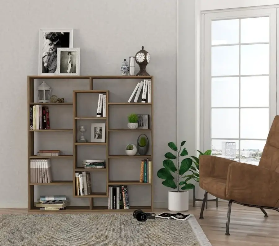 Ample Kitab Rəfi - Cəviz - 1