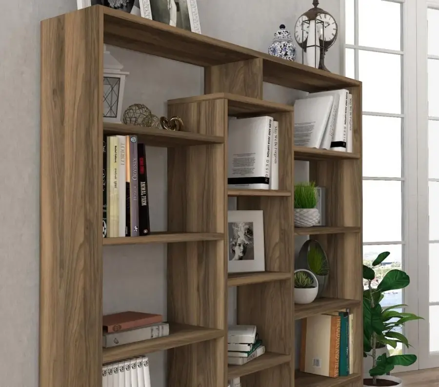 Ample Kitab Rəfi - Cəviz - 4