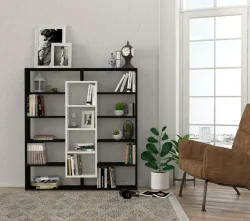 Ample Kitab Rəfi - Qara/Ağ 