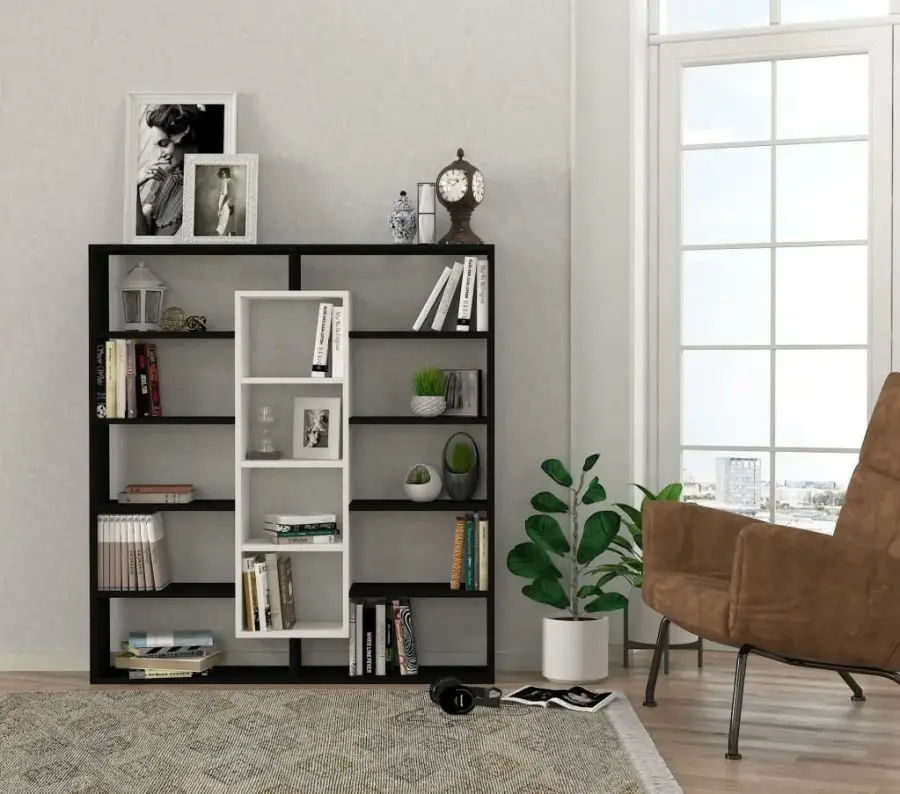 Ample Kitab Rəfi - Qara/Ağ - 1