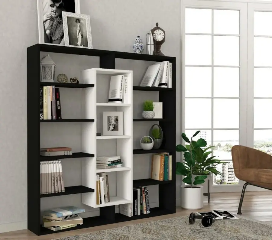 Ample Kitab Rəfi - Qara/Ağ - 2