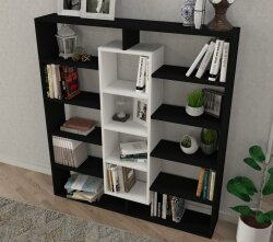 Ample Kitab Rəfi - Qara/Ağ - 3