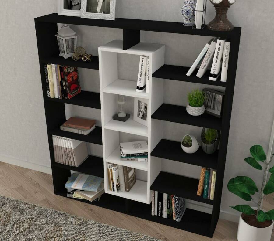 Ample Kitab Rəfi - Qara/Ağ - 3