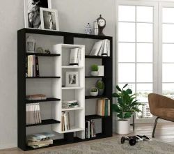 Ample Kitab Rəfi - Qara/Ağ - Decoroom Collection (1)