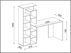 Anderson Çalışma Masası - Ağ/Cəviz - 3