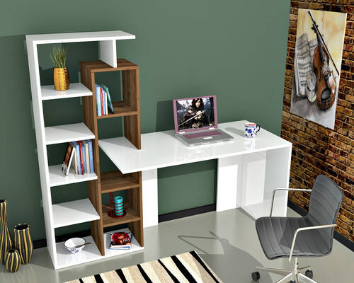 Anderson Çalışma Masası - Ağ/Cəviz - 2