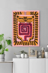 Antik Mısır Duvar Sanatı Yılan ve Kaplan - Markaev