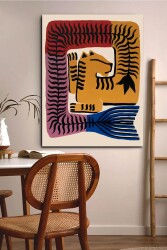 Antik Mısır Duvar Sanatı Yüzgeçli Kaplan - Markaev