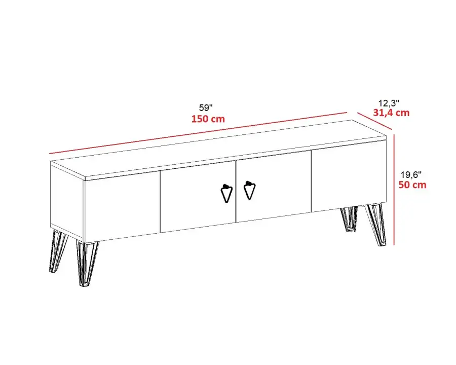 Apine Tv Stend - Ağ - 8