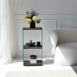 Aqua 2Li Kitab Rəfi/Antrasit Masif Ahşap - Neostill (1)