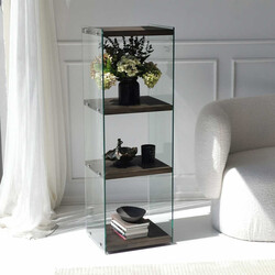 Aqua 3Lü Kitab Rəfi/Antrasit Masif Ahşap - Neostill (1)