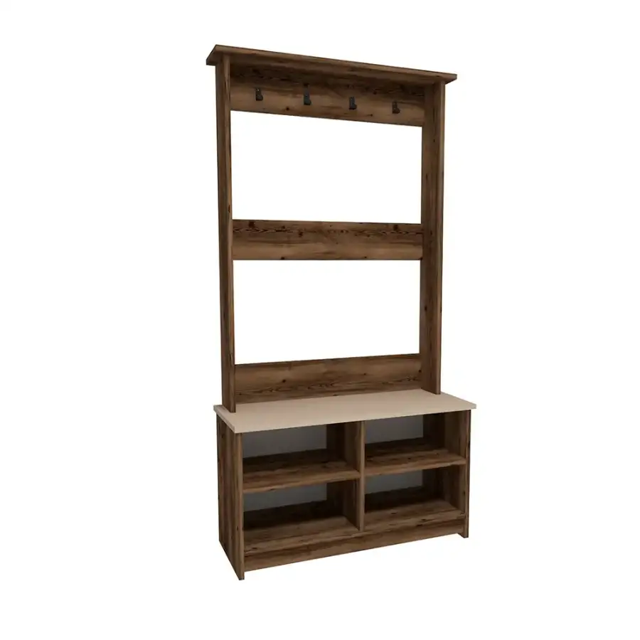 Arba Dəhliz Dolabı - Cəviz/Krem - 4