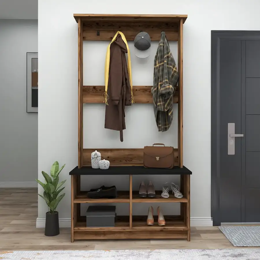 Arba Dəhliz Dolabı - Cəviz/Qara - 3