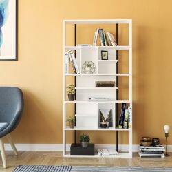 Ardıc Kitab Rəfi - Ağ - Decoroom Collection