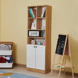 Ares 2 Qapılı Kitab Rəfi - Meşə/Ağ - Arneto (1)