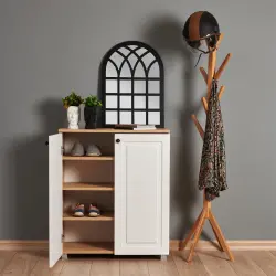 Ares 2 Qapılı Ayaqqabı Dolabı - Meşə/Ağ - Arneto (1)