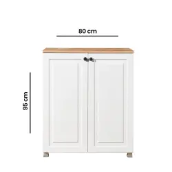Ares 2 Qapılı Ayaqqabı Dolabı - Meşə/Ağ - 6