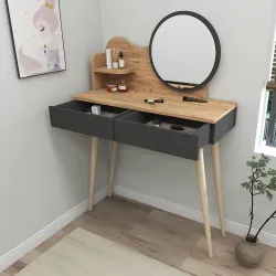 Aron Makiyaj Masası - Meşə/Antrasit - Decoroom Collection (1)