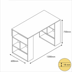 Arsa Çalışma Masası - Ağ/Cəviz - Modev (1)
