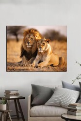 Aslan Çift Kanvas Tablo - Markaev