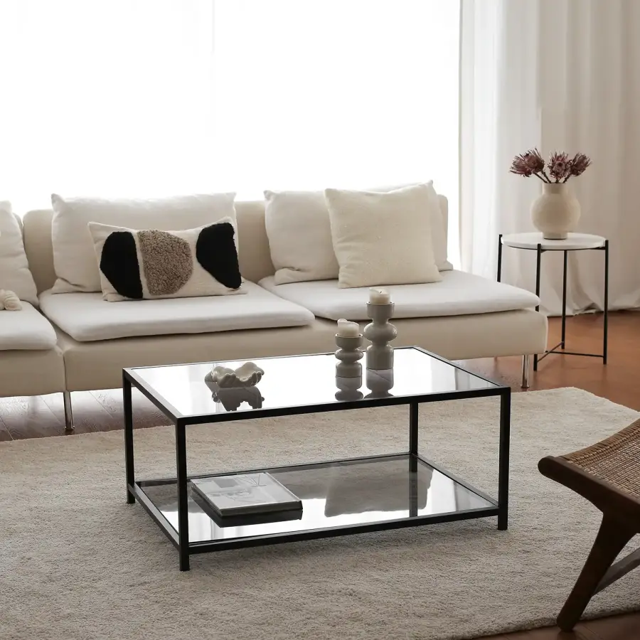 Astro Jurnal Masası Füme Temperli Şüşə - Qara - 3